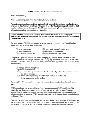 COBRA Continuation Coverage Election Notice