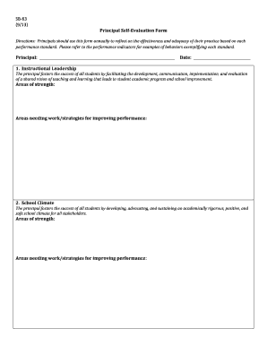 Principal Self-Evaluation Form SB-63