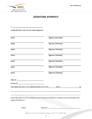 Signature Affidavit