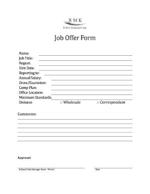 Job Offer Form
