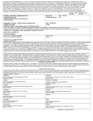 Form BOC-3 Designation of Agents