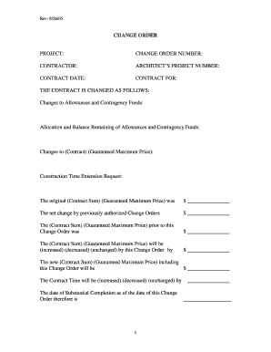 Construction Change Order Form