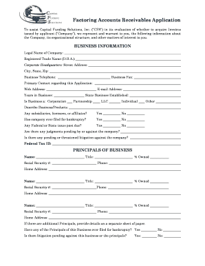 Factoring Accounts Receivables Application