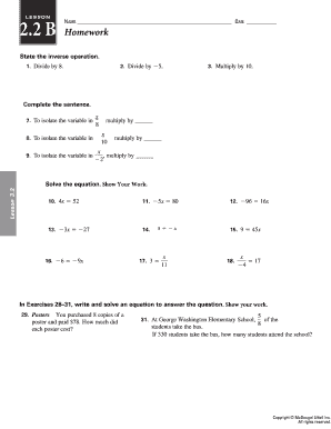 Math Homework Worksheet