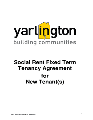 Social Rent Fixed Term Tenancy Agreement