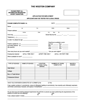 Employment Application Form