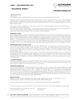 AMM Immognition Ignition System Installation Form