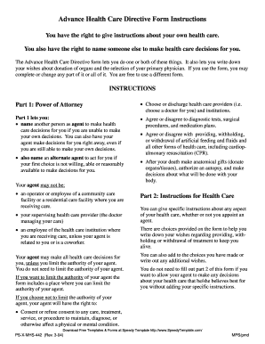 Advance Health Care Directive Form