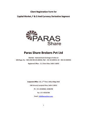 Client Registration Form for Capital Market