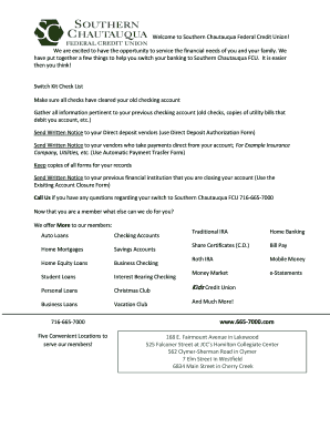 Southern Chautauqua FCU Switch Kit