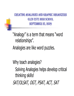 Creating Analogies Worksheet