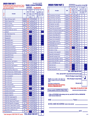 Order Form Part 1