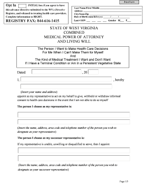 Combined Living Will/Medical Power of Attorney