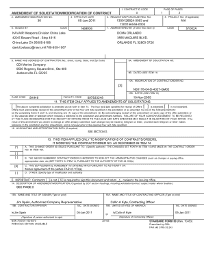 US Federal Contract Modification Form