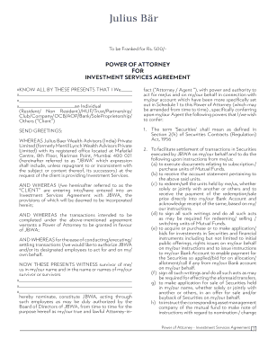 Power of Attorney for Investment Services Agreement