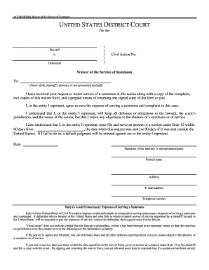 Waiver of Service of Summons