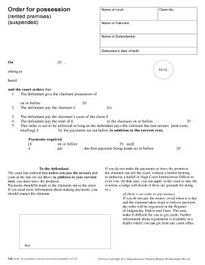 Order for Possession of Rented Premises