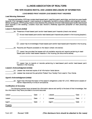 Illinois Lead-Based Paint Disclosure Form