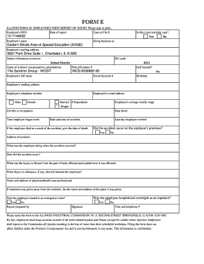 Illinois Form 45: Employer's First Report of Injury