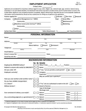 Employment Application Form