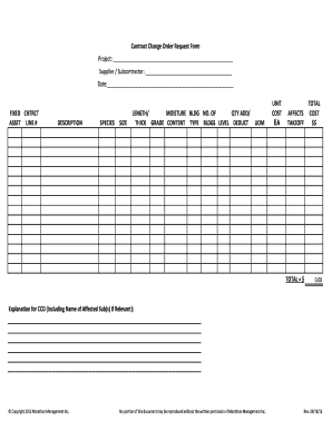 Contract Change Order Request Form