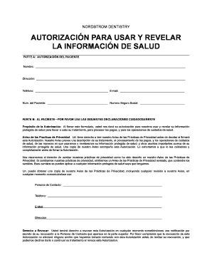 AUTORIZACIÓN PARA USAR Y REVELAR LA INFORMACIÓN DE SALUD