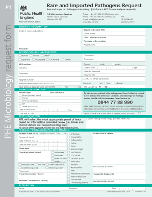 Rare and Imported Pathogens Request Form