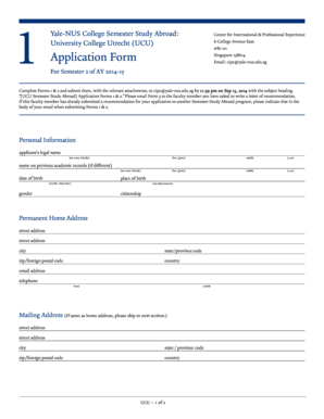 application form for university