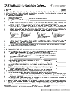 Florida AS IS Residential Contract For Sale And Purchase