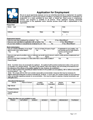Employment Application Form