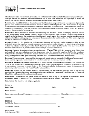 General Consent and Disclosure Form