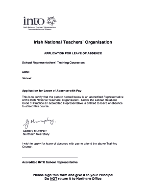 Application for Leave of Absence