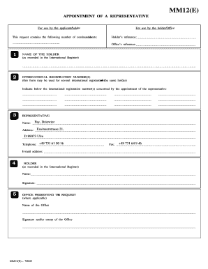 Appointment of a Representative Form