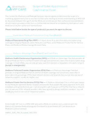Medicare Sales Appointment Confirmation Form