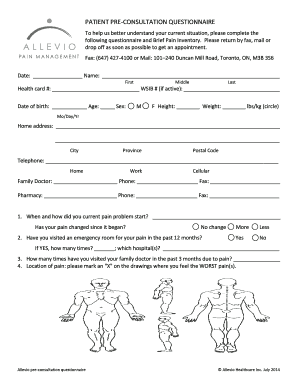 Patient Pre-Consultation Questionnaire