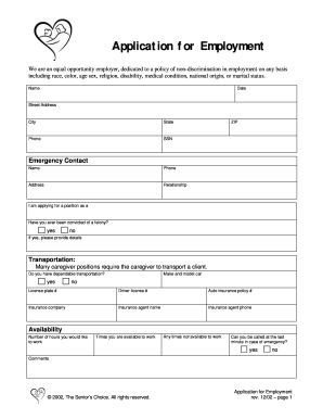 Application for Employment