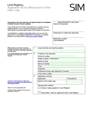 UK Land Registry Search Application Form