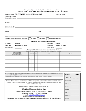 NOMINATION OR SUSTAINING PAYMENT bFORM 3b The bb