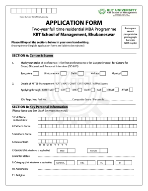 KIIT MBA Application Form