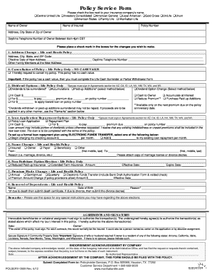 Policy Service Form