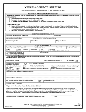 Medical Accident Claim Form
