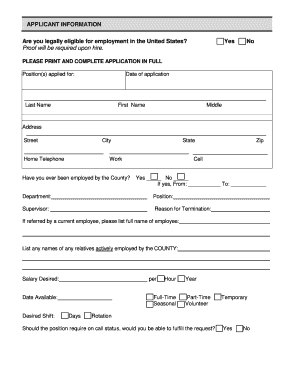 Duchesne County Employment Application