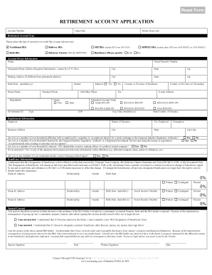 Retirement Account Application