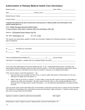 Authorization to Release Medical Information