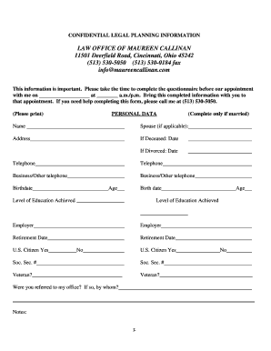 Estate Planning Questionnaire