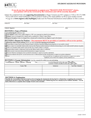 Student Account Petition Form