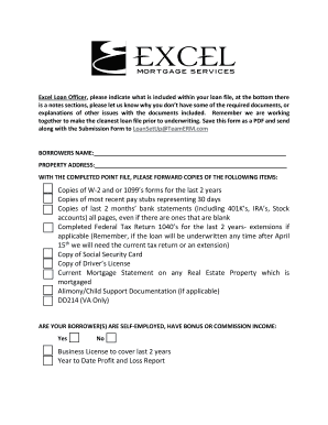 Loan Document Checklist