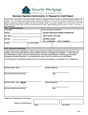 Borrower Signature Authorization & Credit Report Request