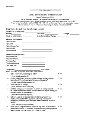 Atypical Antipsychotics Prior Authorization Form