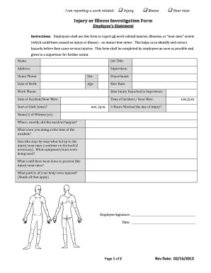 Injury or Illness Investigation Form